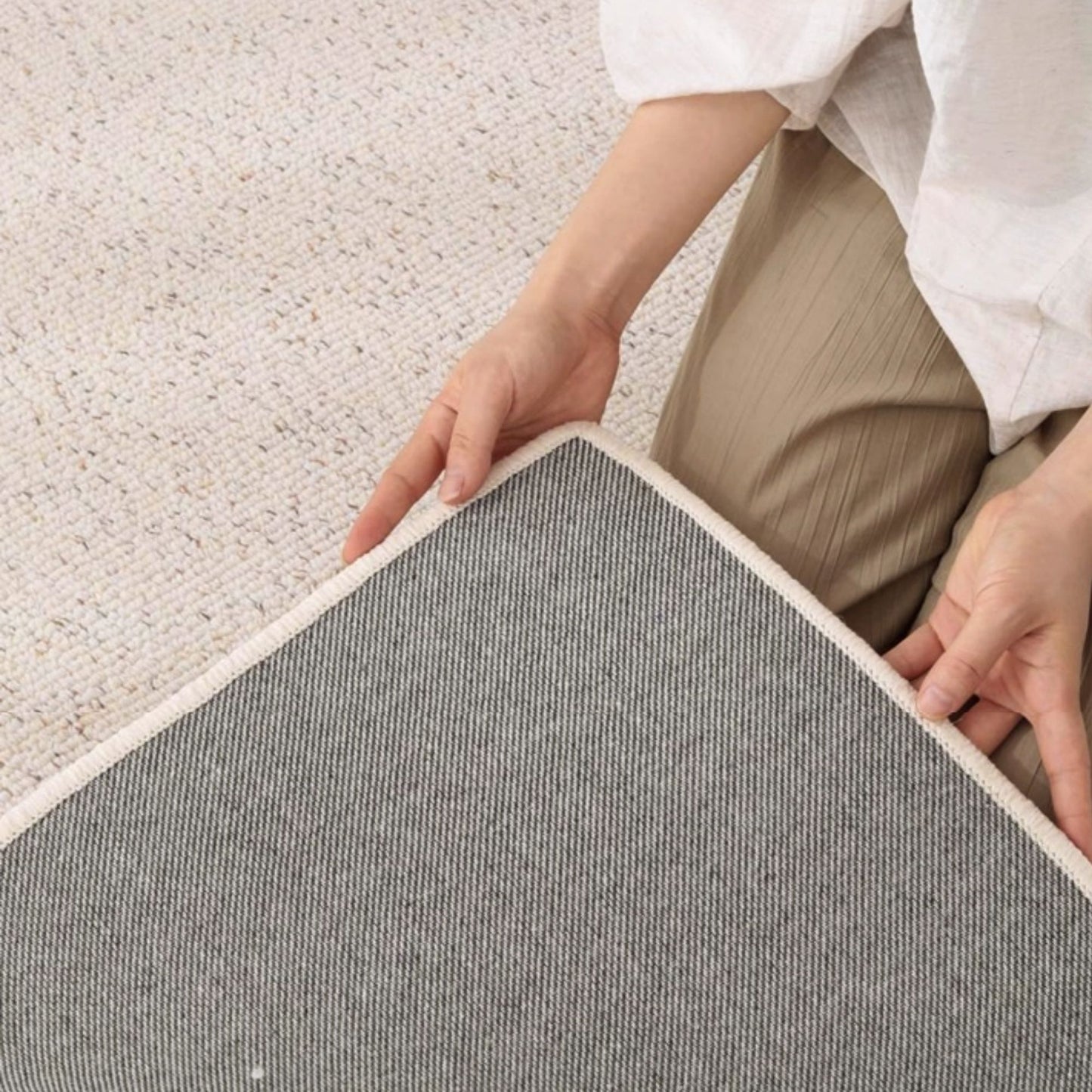 Chanel wool rug cream colour