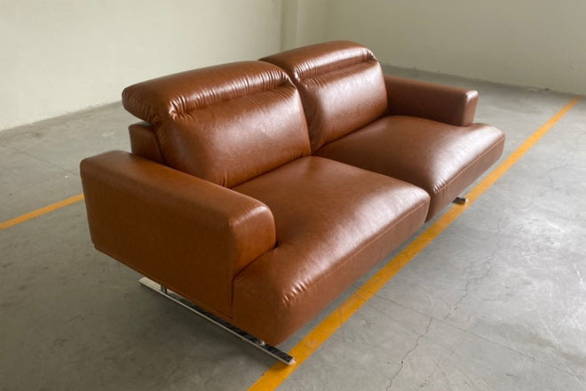 Charles 210cm Dark Brown Faux Leather Sofa Robert Peng | Oct 24