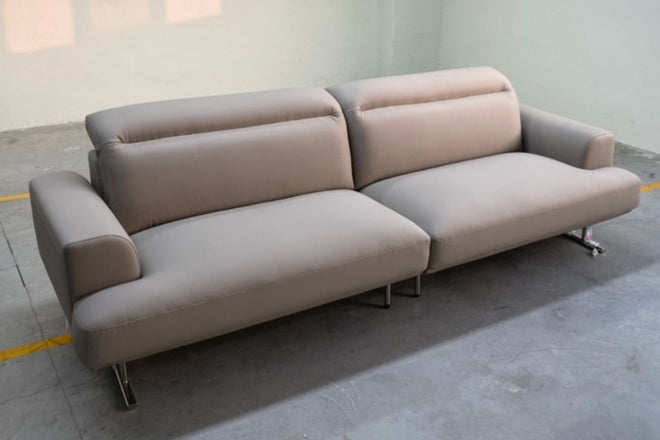 Charles 280cm Light Grey Faux Leather Sofa Dianny | Oct 24