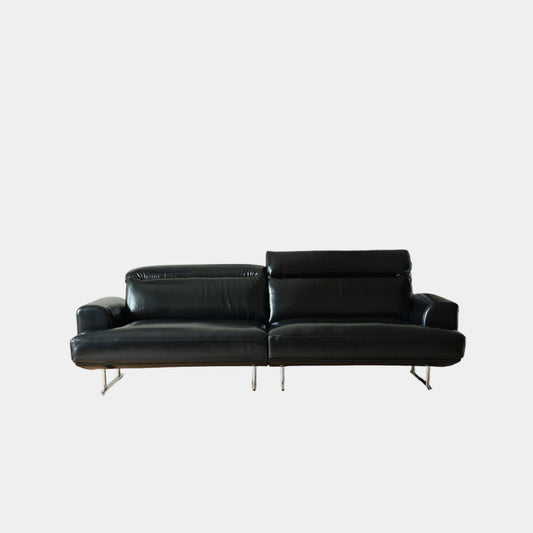 Charles faux leather sofa black