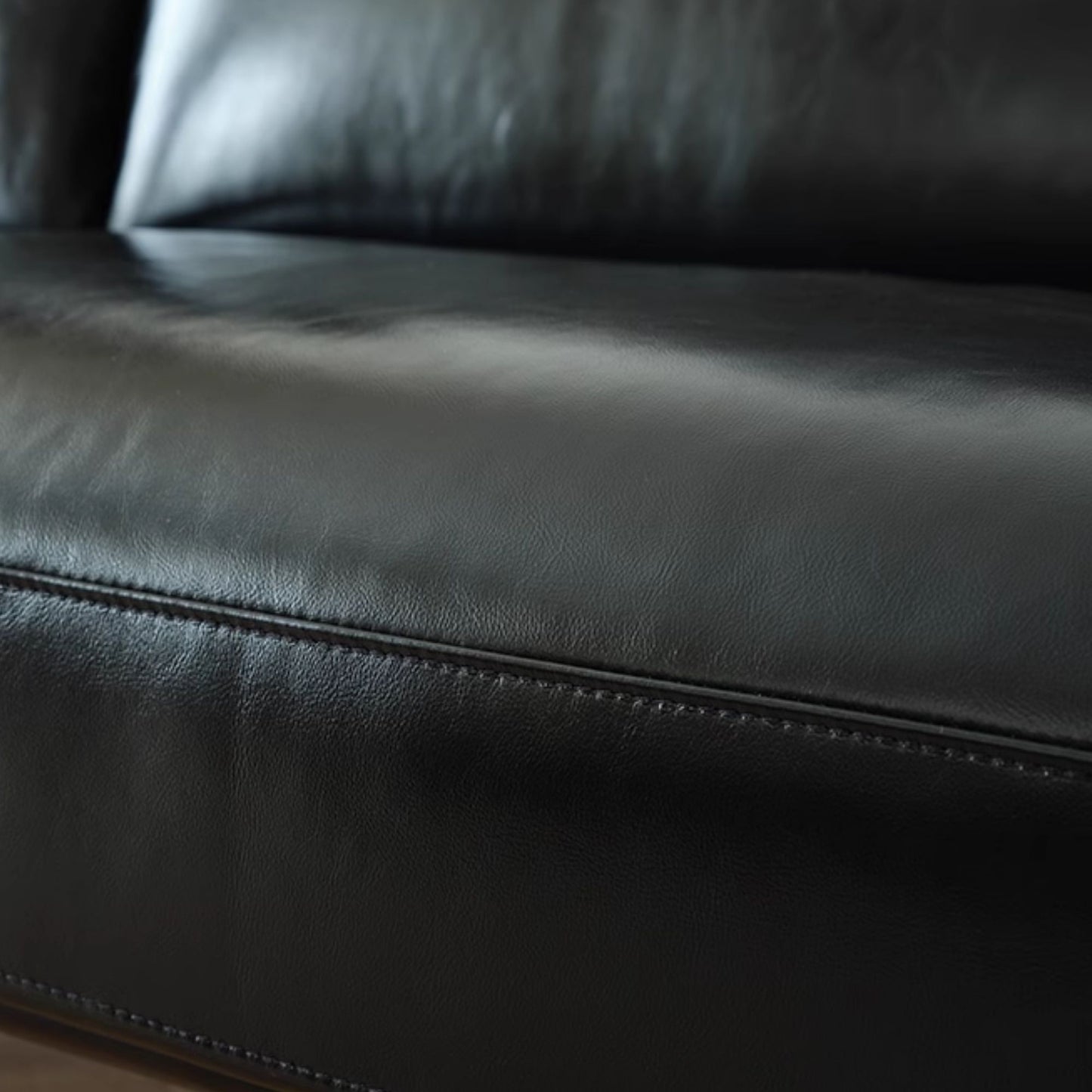 Charles half leather sofa black