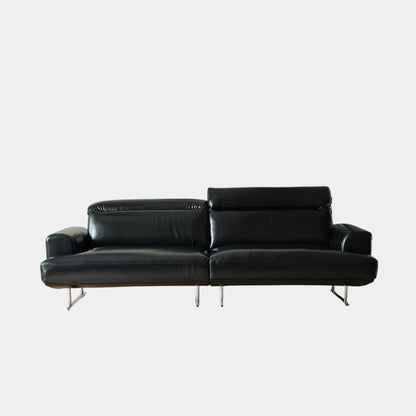 charles faux leather sofa black