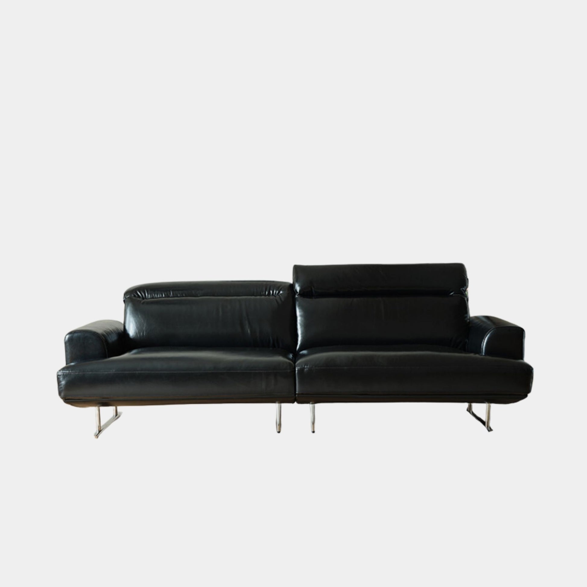 charles half leather sofa black