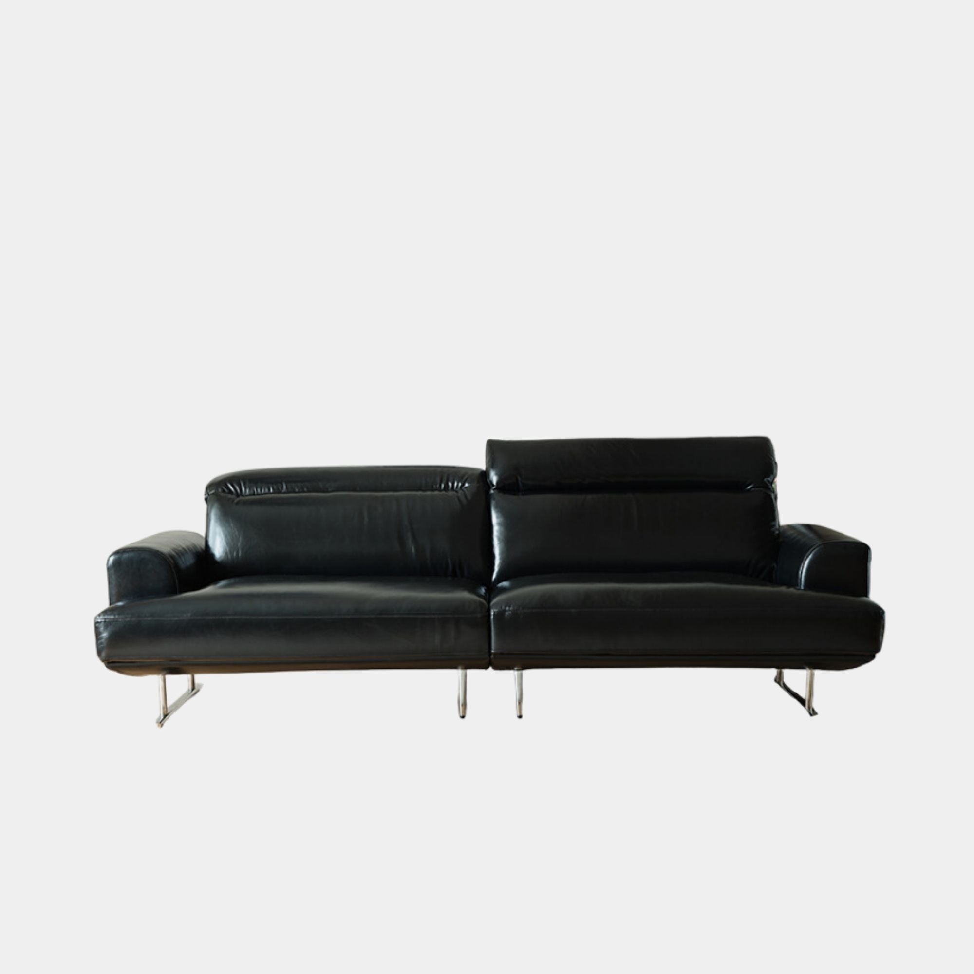 charles half leather sofa black