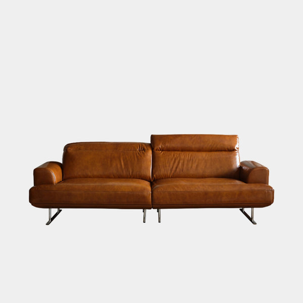 charles half leather sofa brown