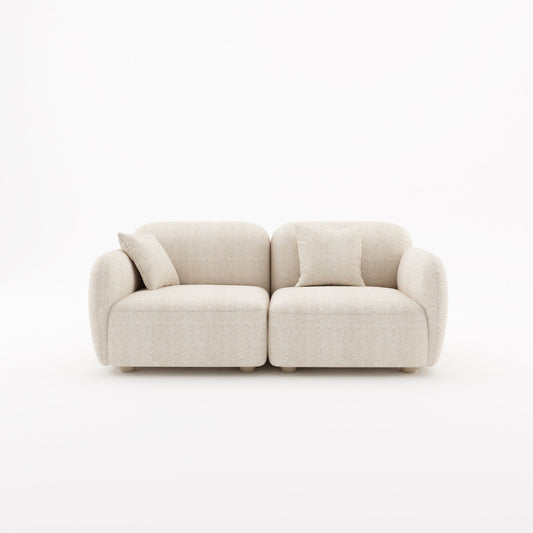 Charmy beige fabric 2 seat sofa
