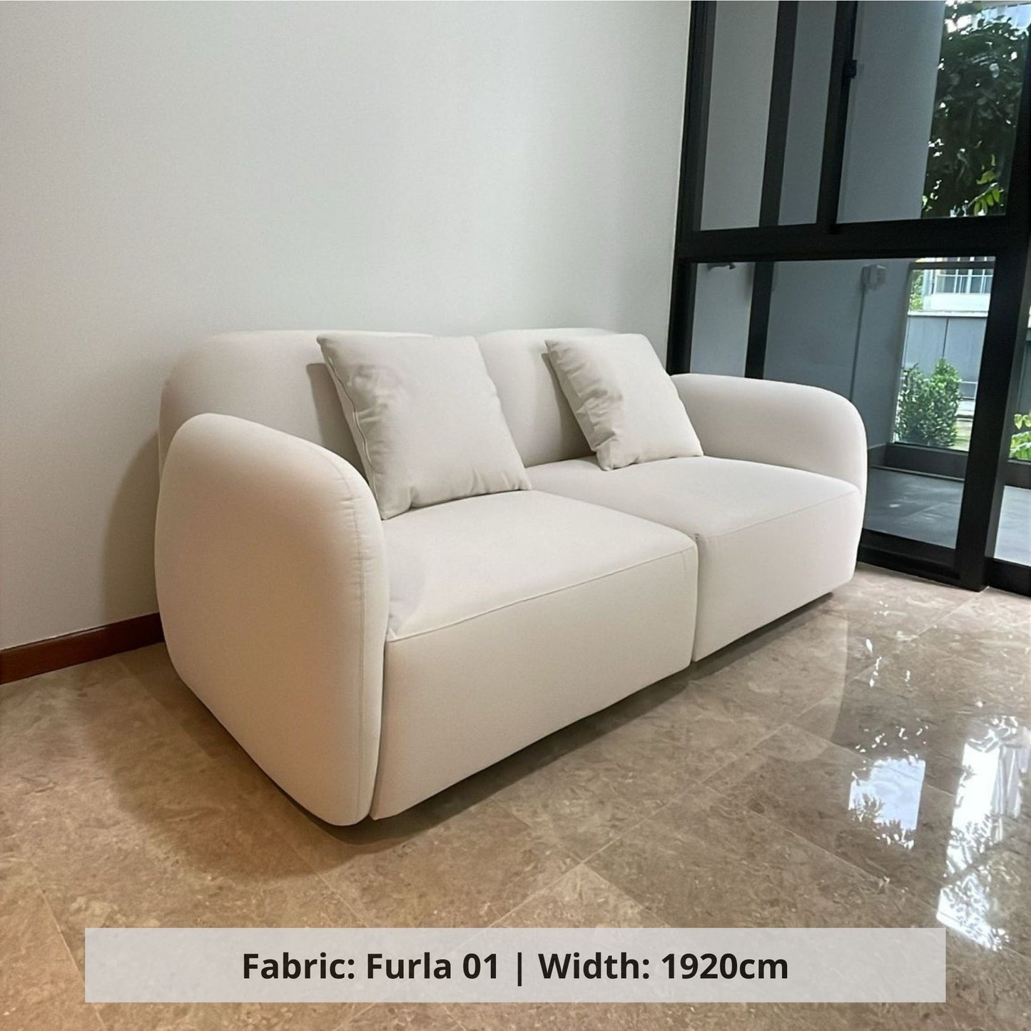 Charmy 2 seater white pet friendly fabric sofa (Other)