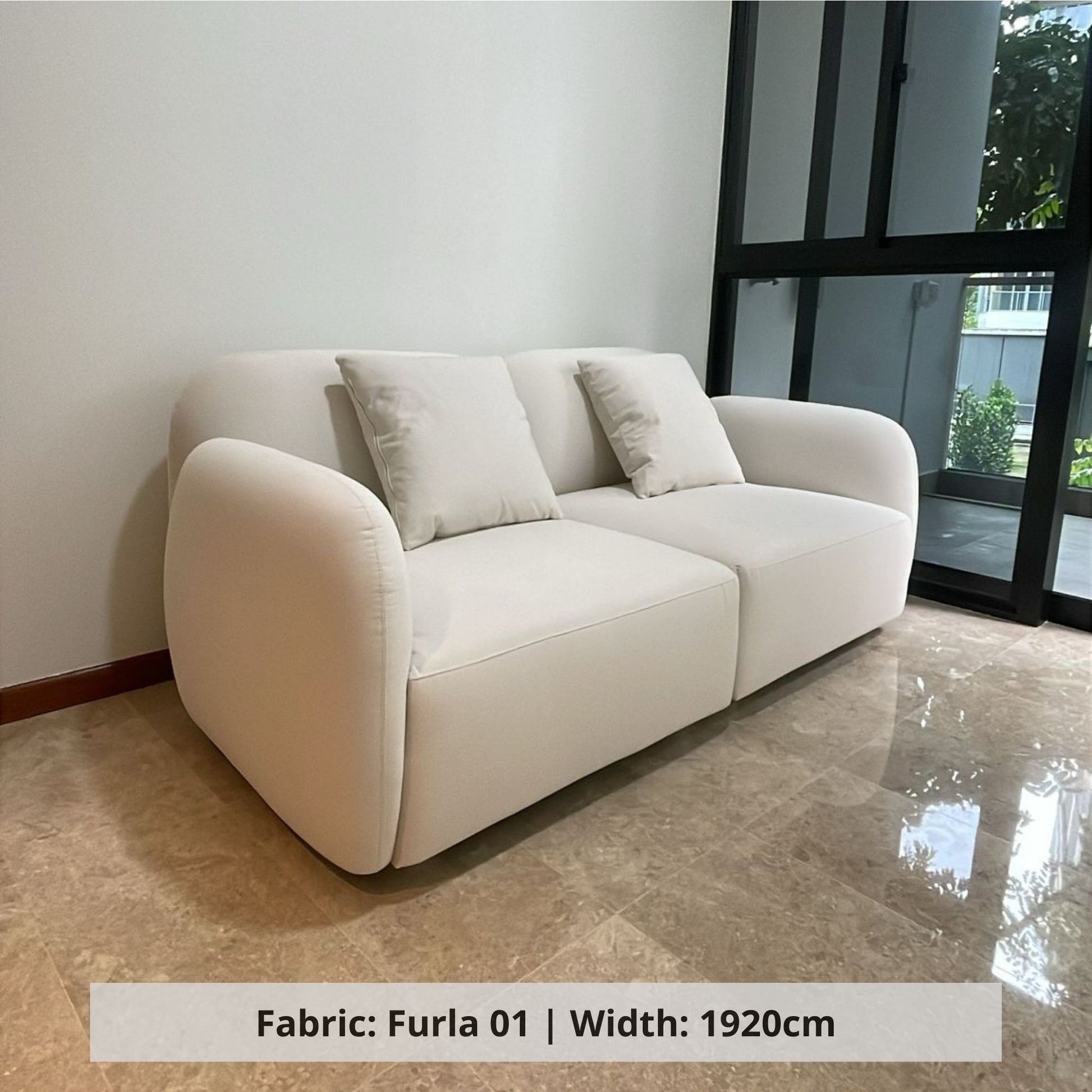 Charmy 2 seater white pet friendly fabric sofa (Other)