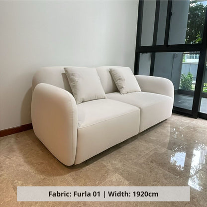 Charmy 2 seater white pet friendly fabric sofa (Other)