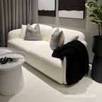 3 seater Charmy fabric sofa in white boucle fabric at 205cm real home sample photo