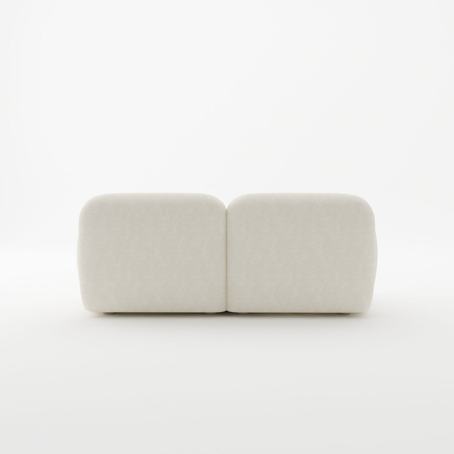 Charmy white fabric 2 seat sofa