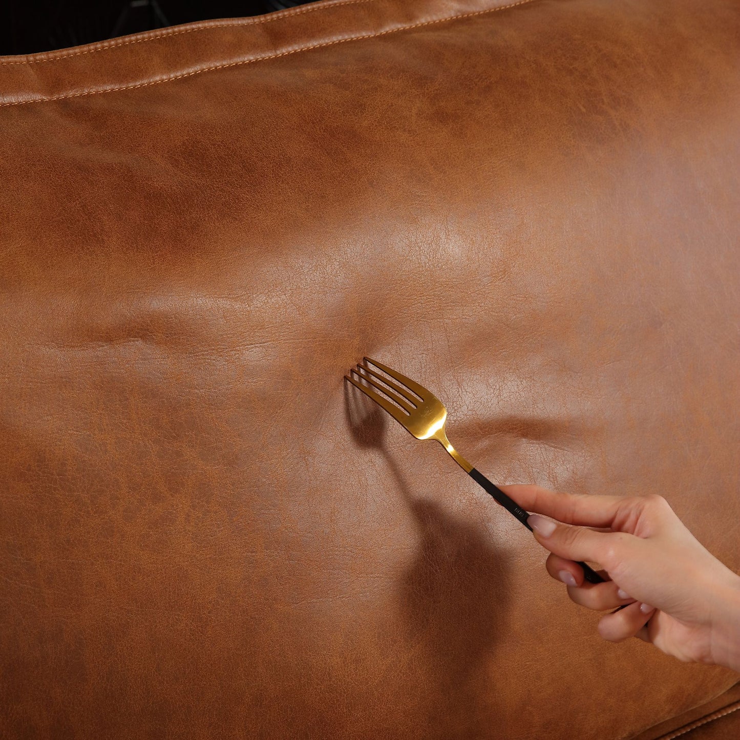 Chime brown faux leather sofa