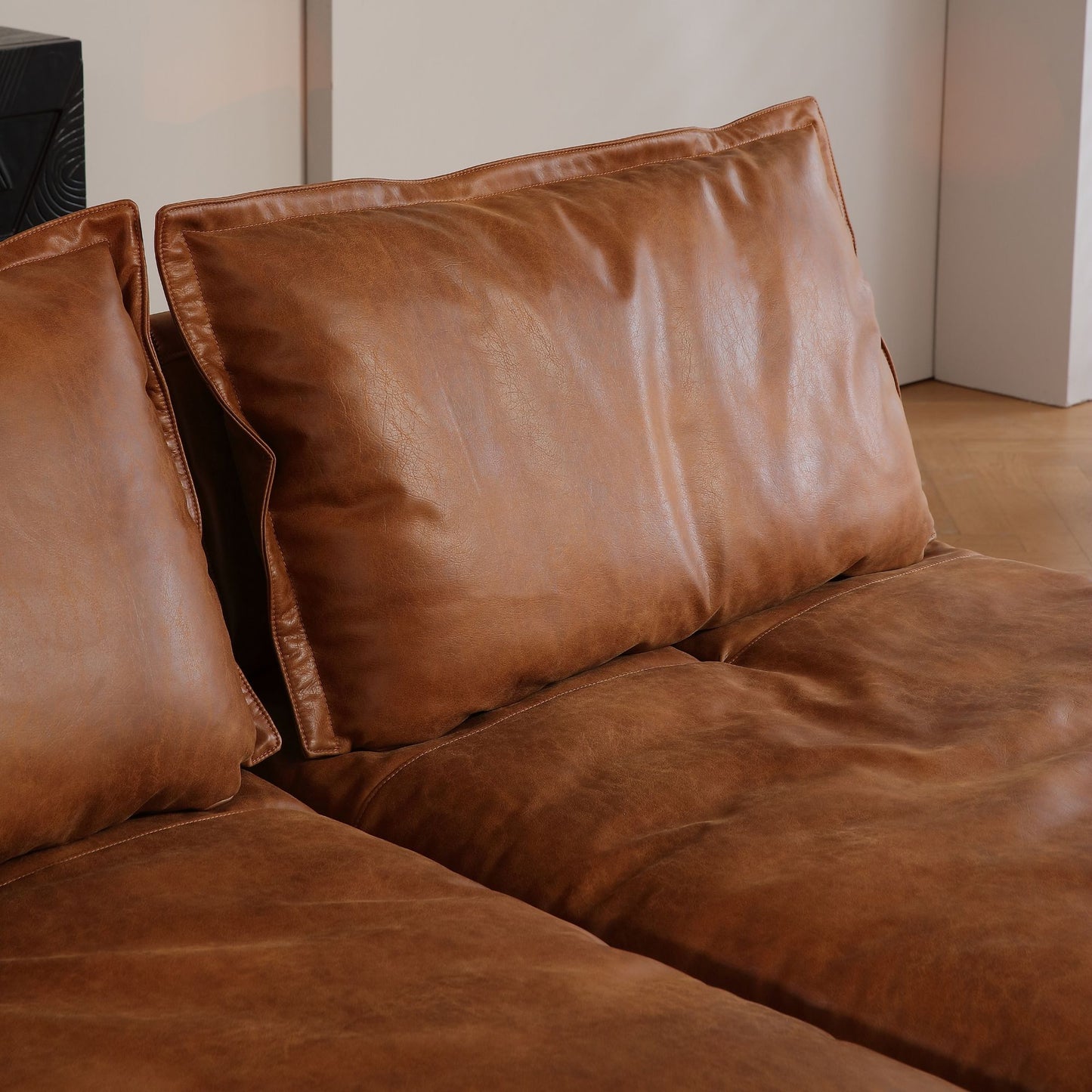 Chime brown faux leather sofa
