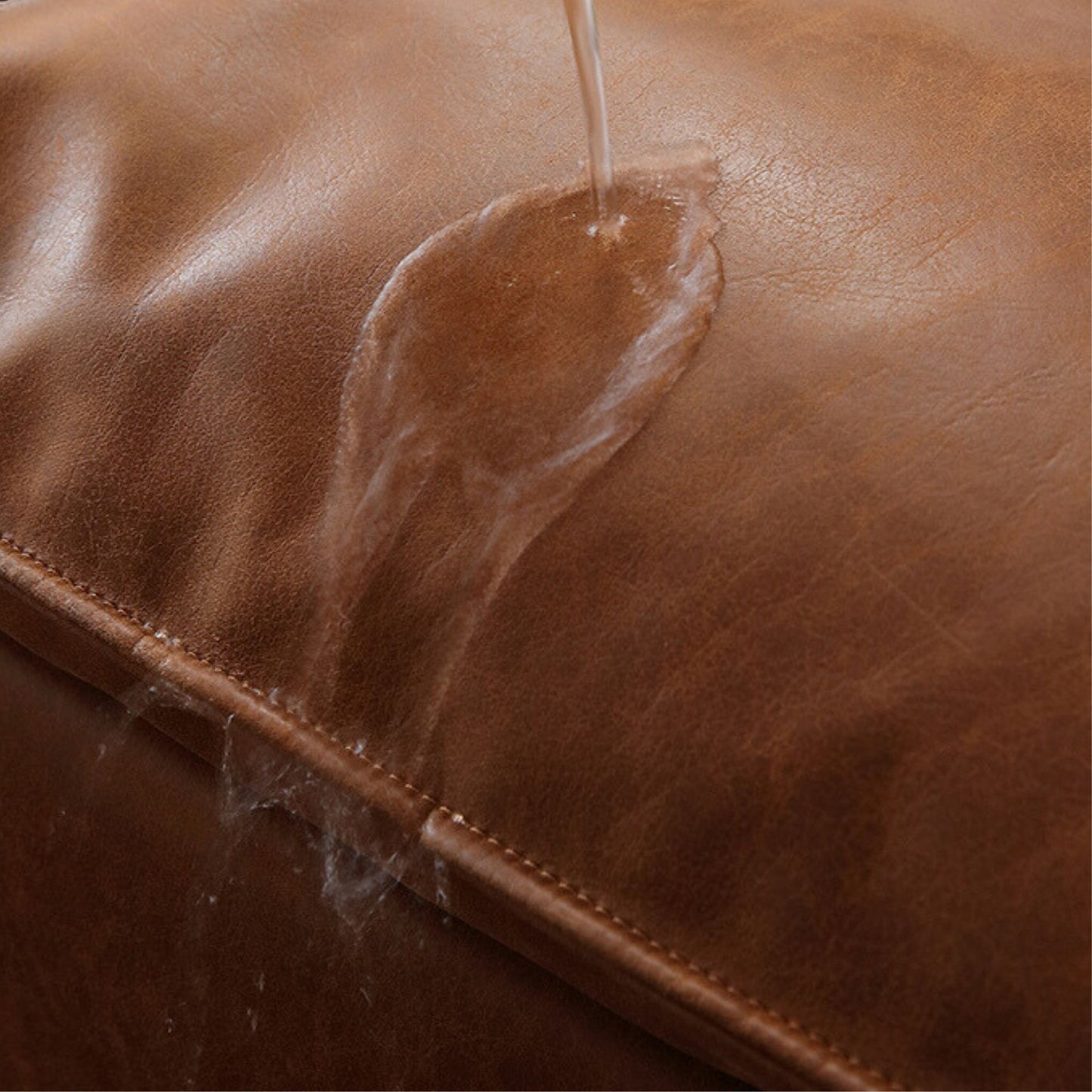 Chime brown faux leather sofa