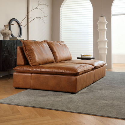 Chime brown faux leather sofa