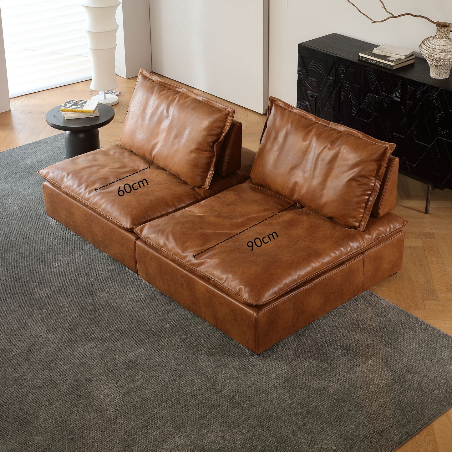 Chime brown faux leather sofa