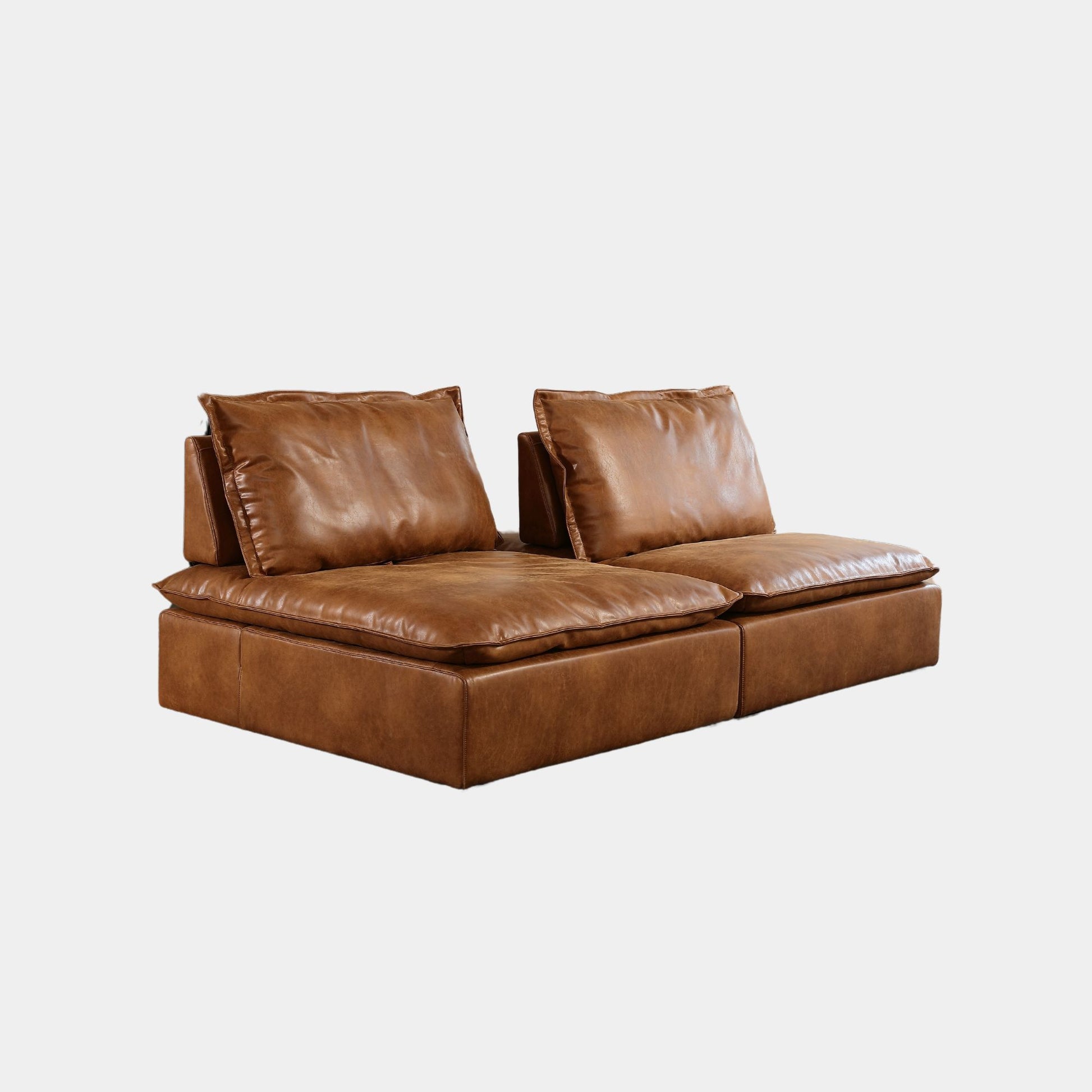 Chime brown faux leather sofa