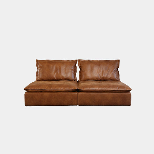 Chime brown faux leather sofa