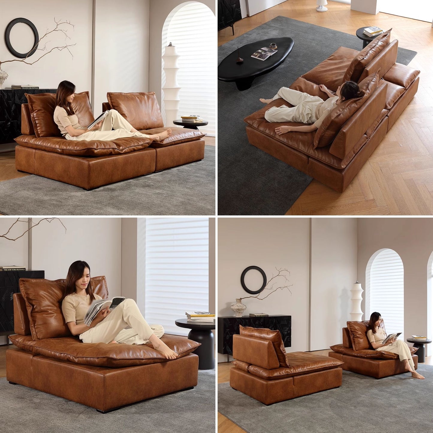 Chime brown faux leather sofa