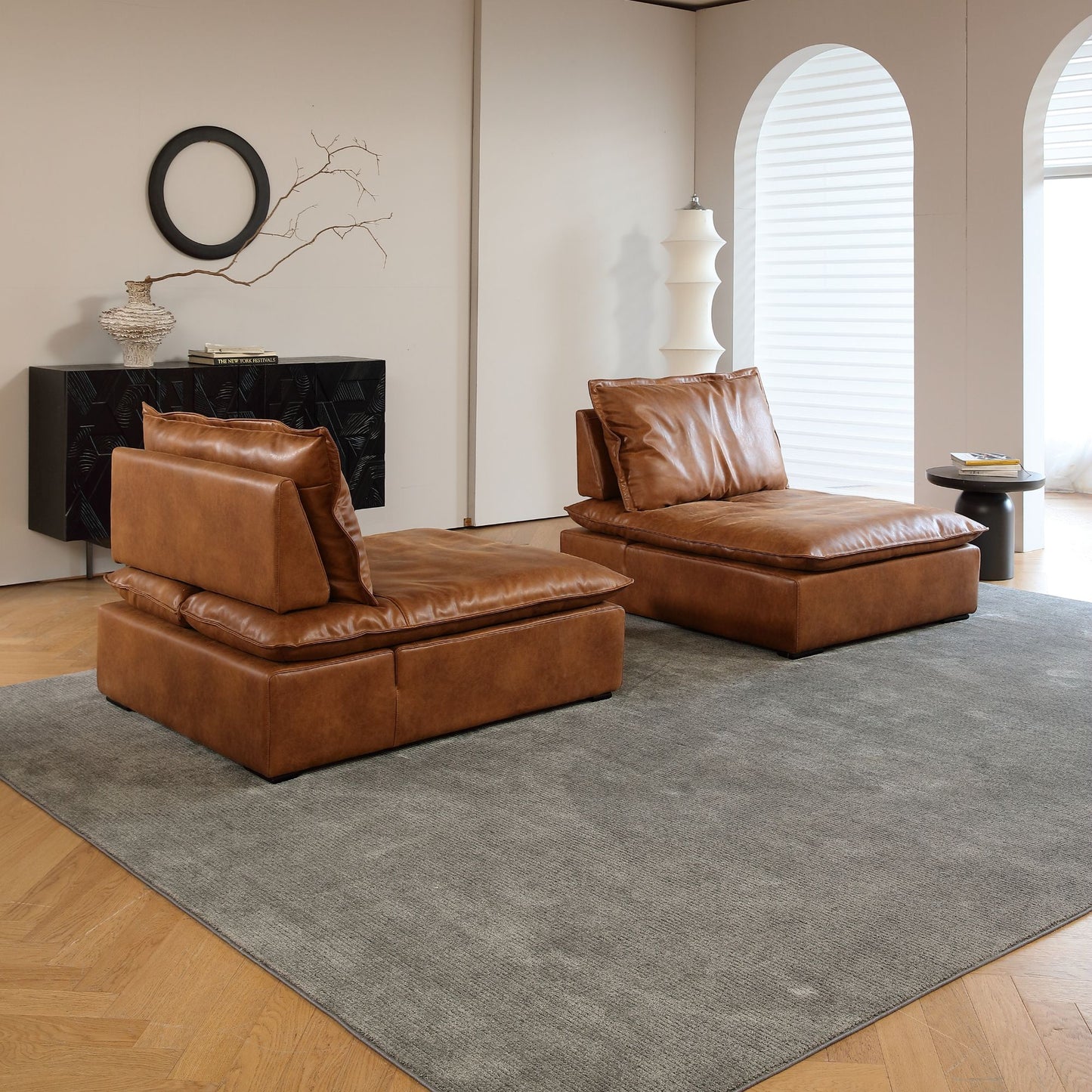 Chime brown faux leather sofa