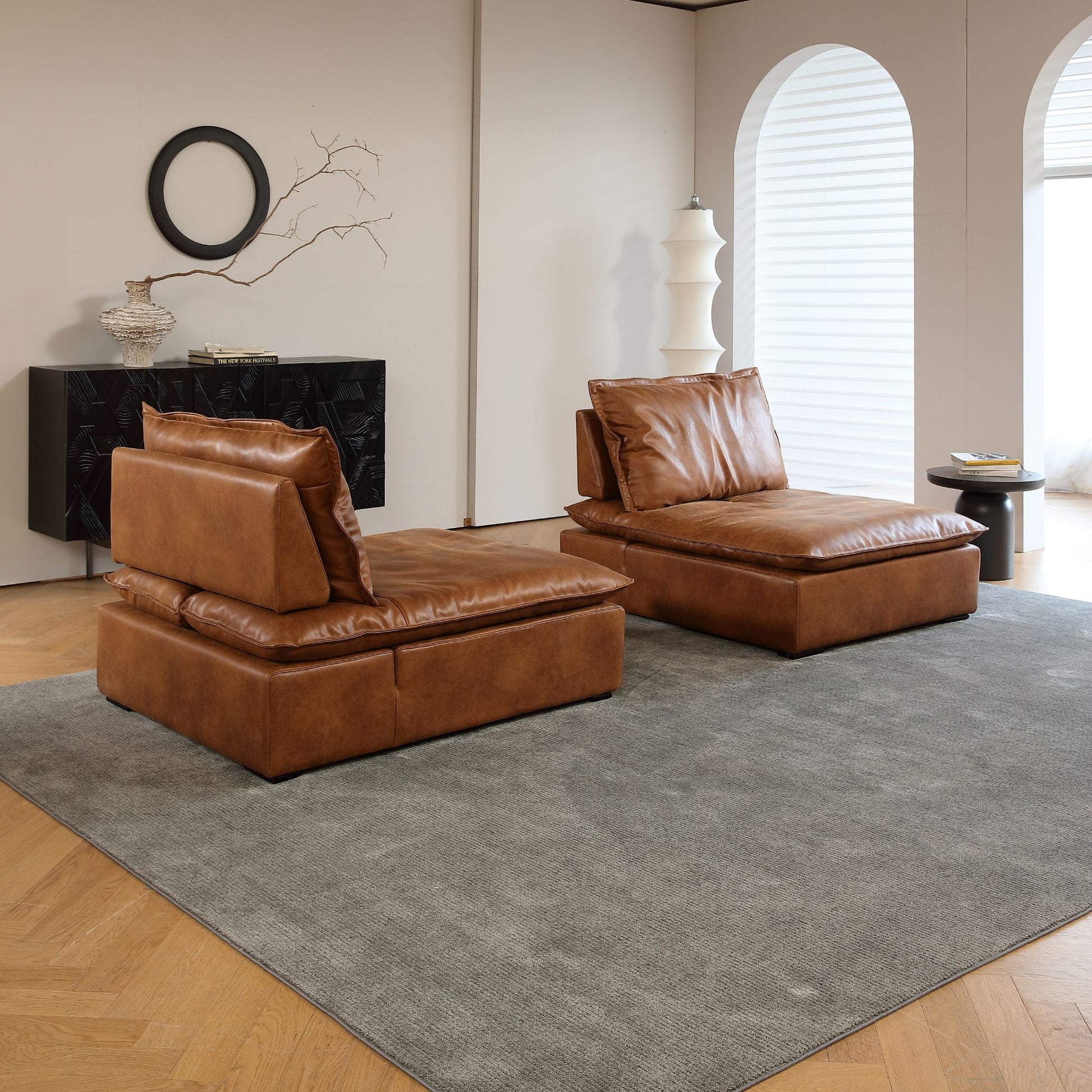 Chime brown faux leather sofa