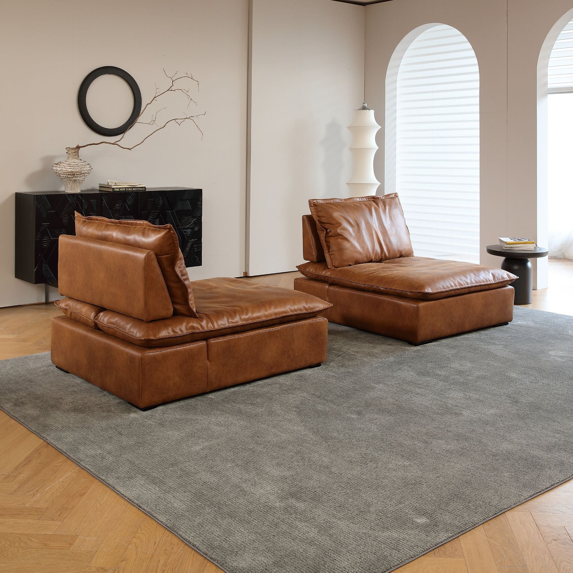 Chime brown faux leather sofa
