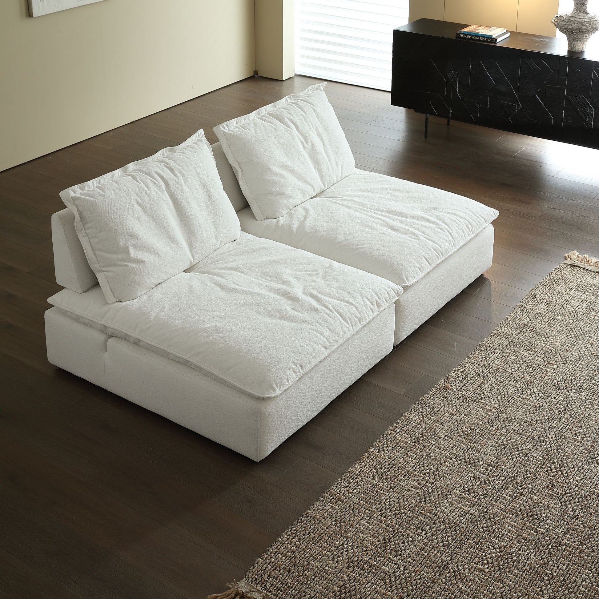 Chime fabric sofa white