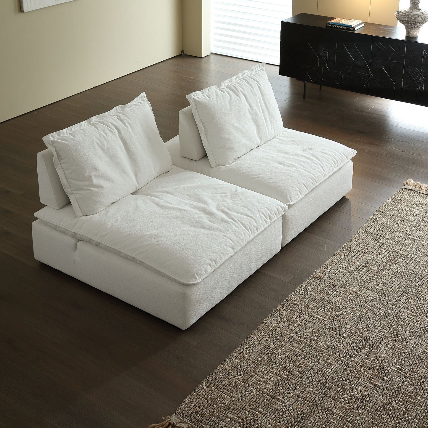 Chime fabric sofa white