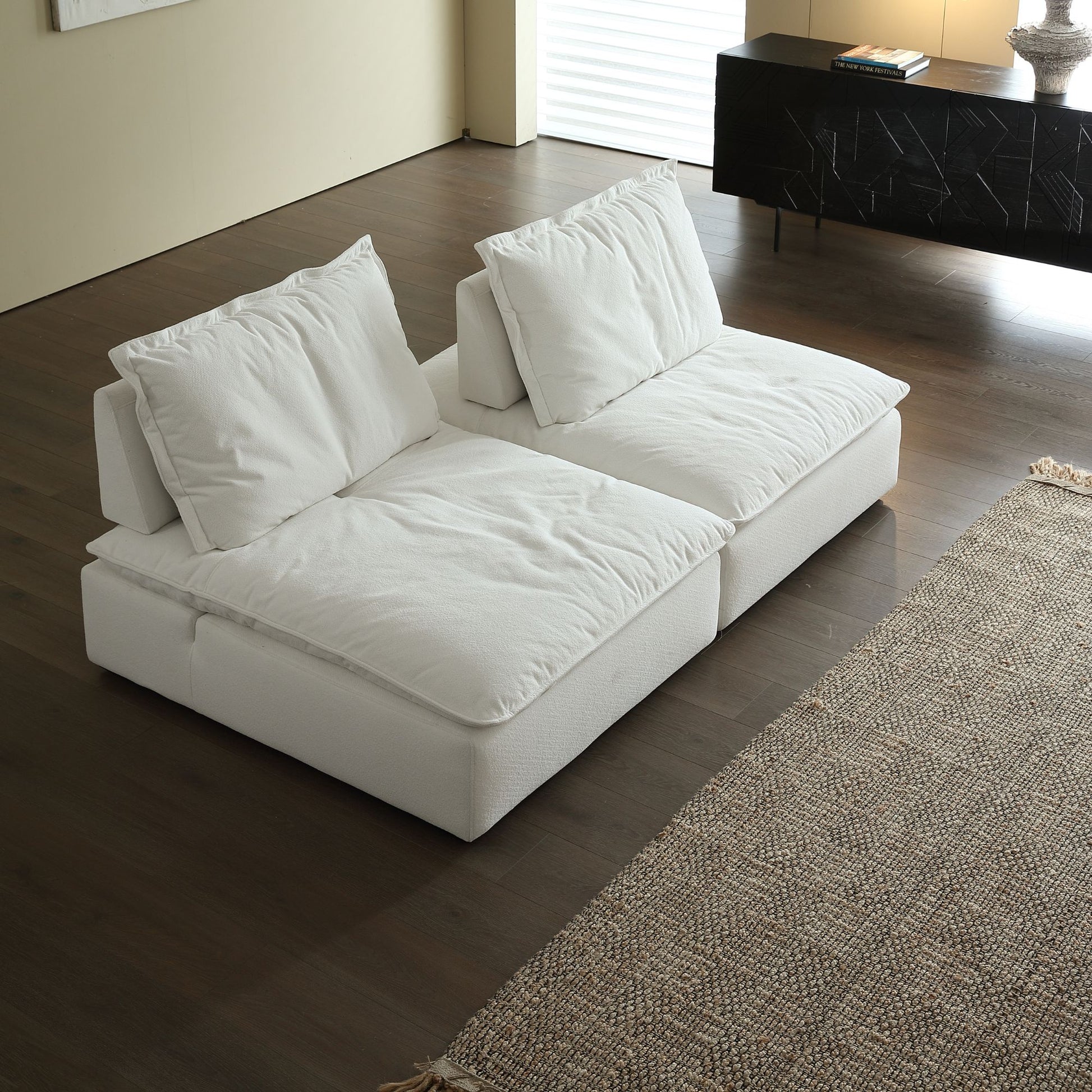 Chime fabric sofa white