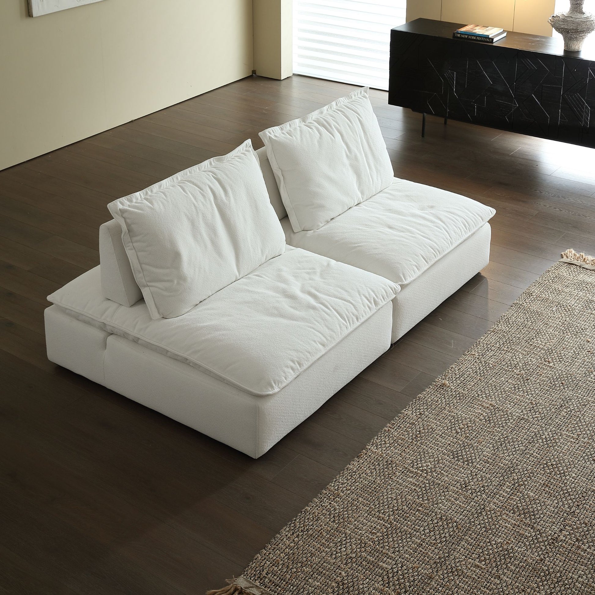 Chime fabric sofa white
