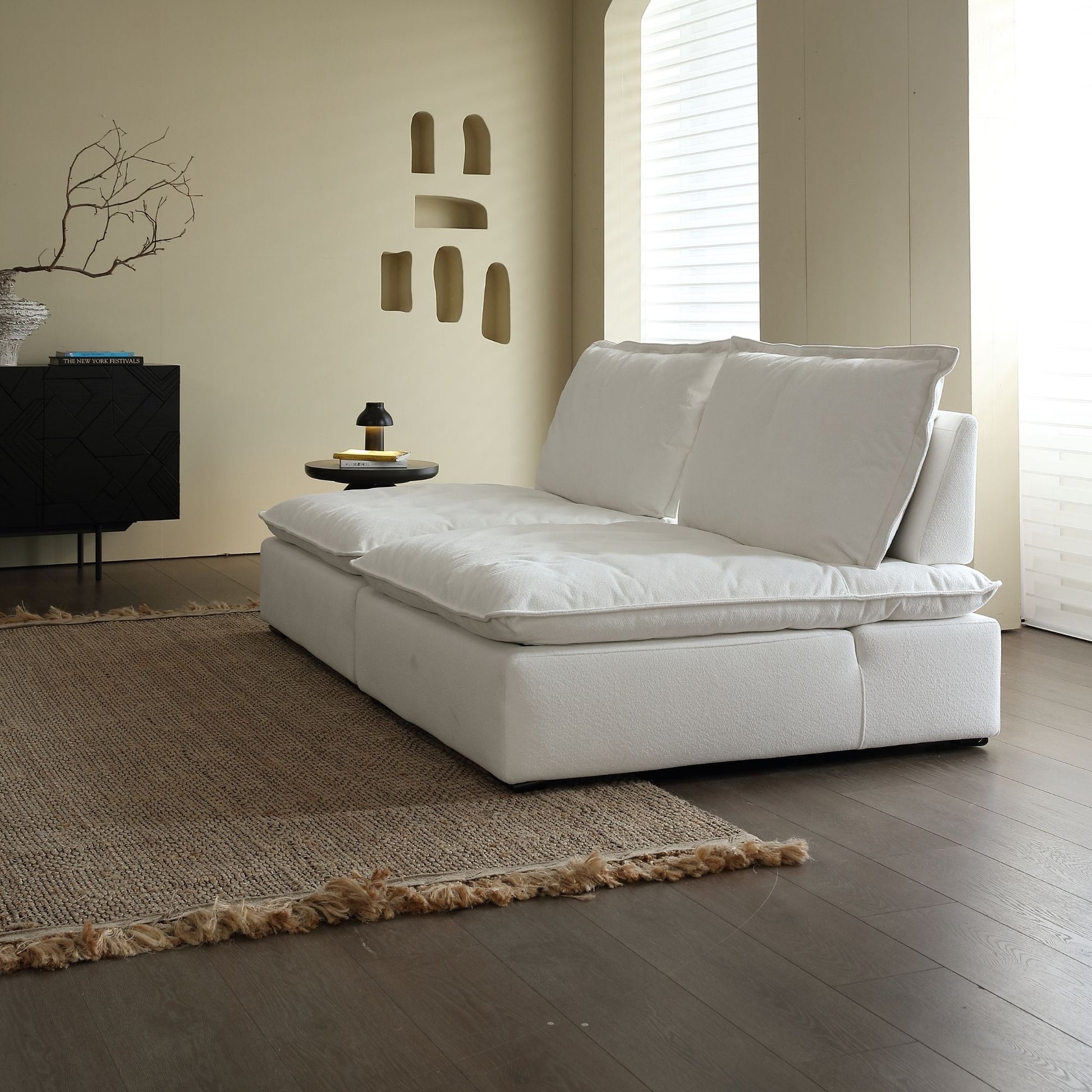 Chime fabric sofa white