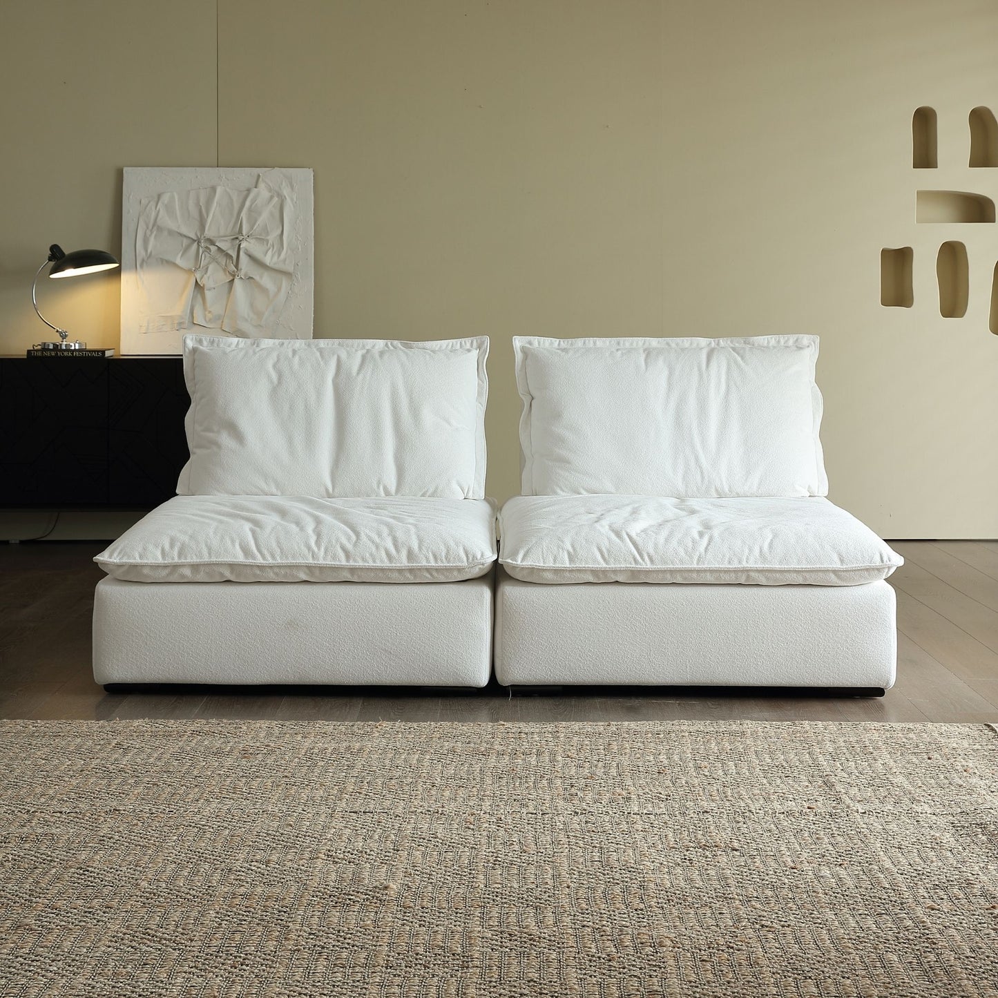 Chime fabric sofa white