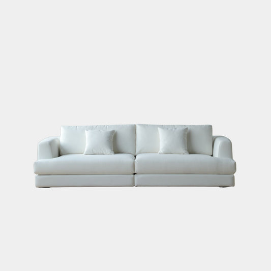 christy fabric sofa white