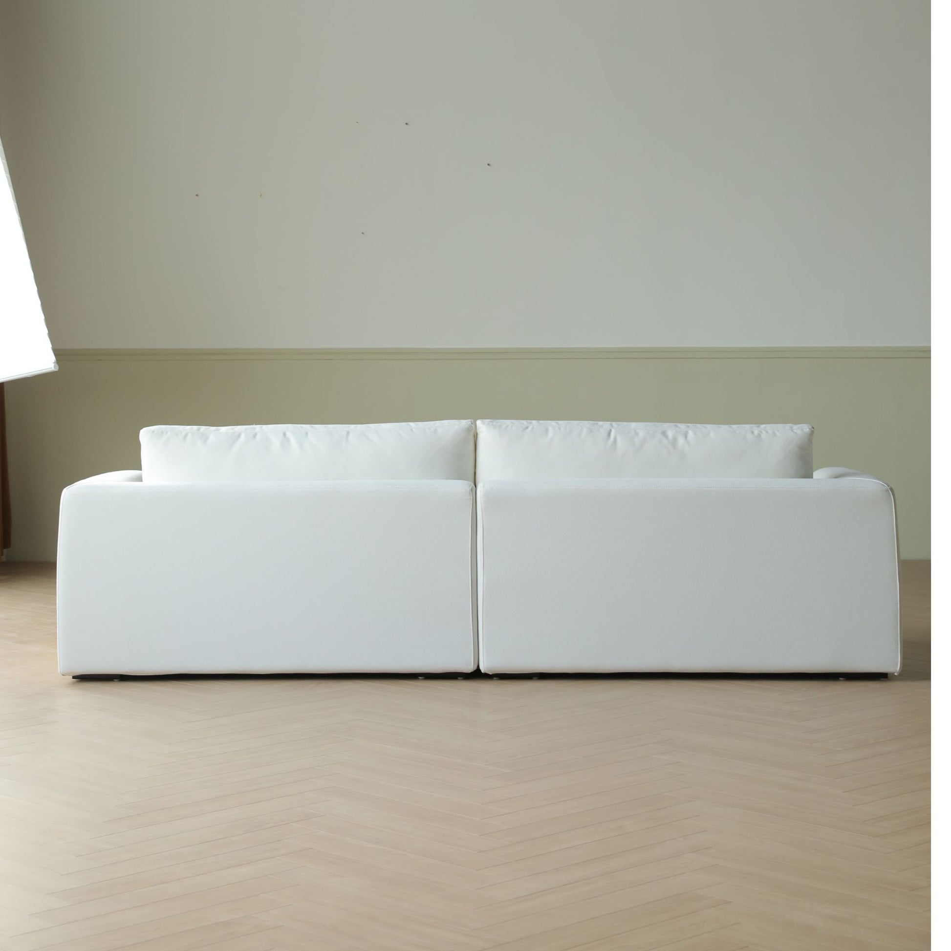 Christy white fabric sofa
