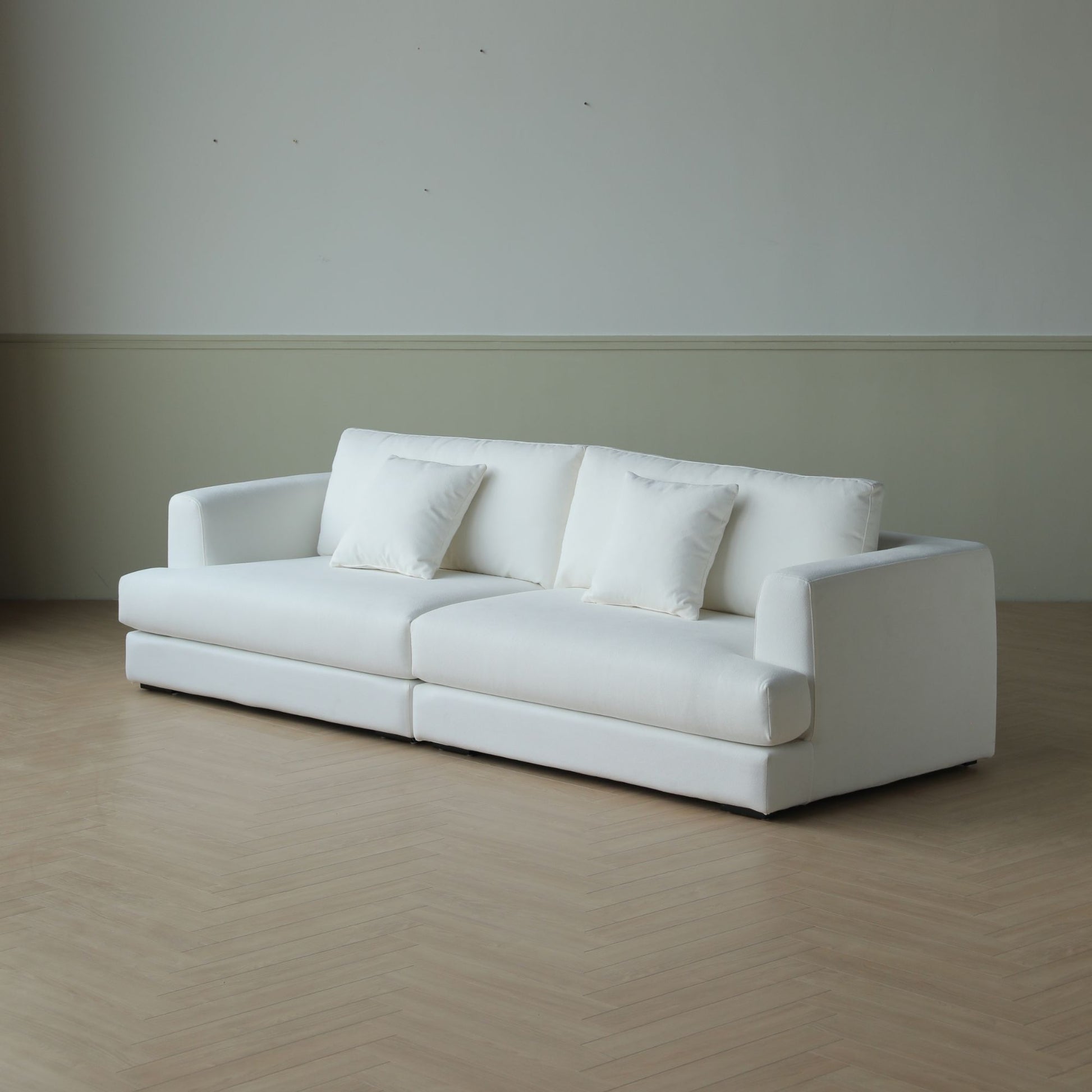 Christy white fabric sofa