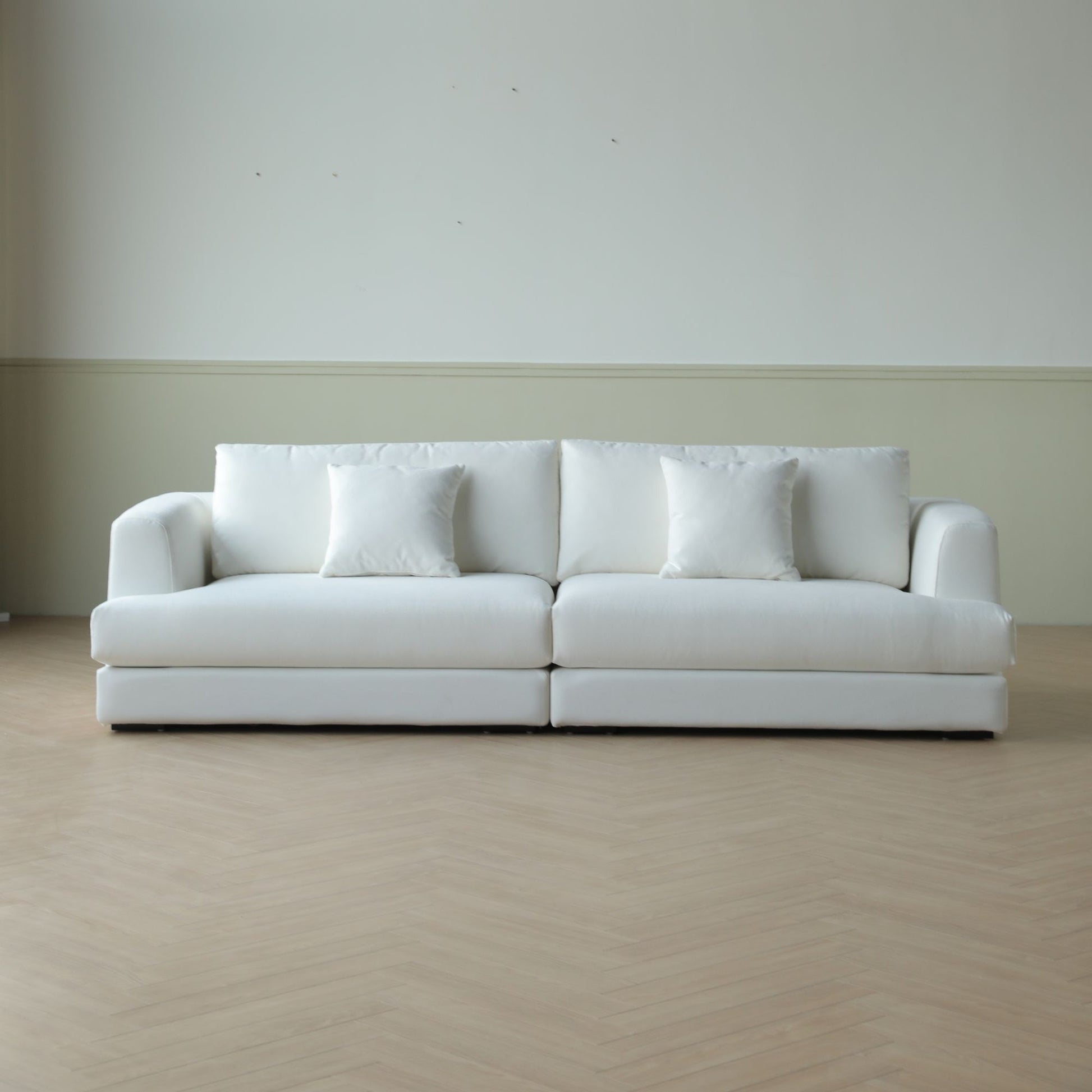 Christy white fabric sofa