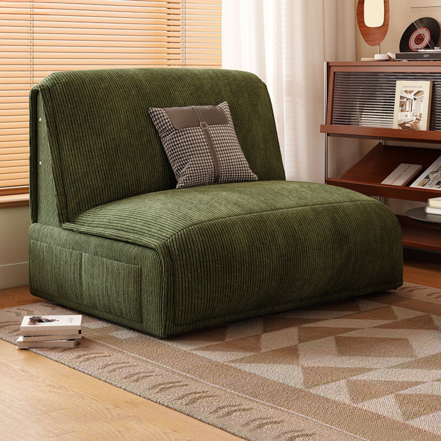 Chronos green fabric sofa bed