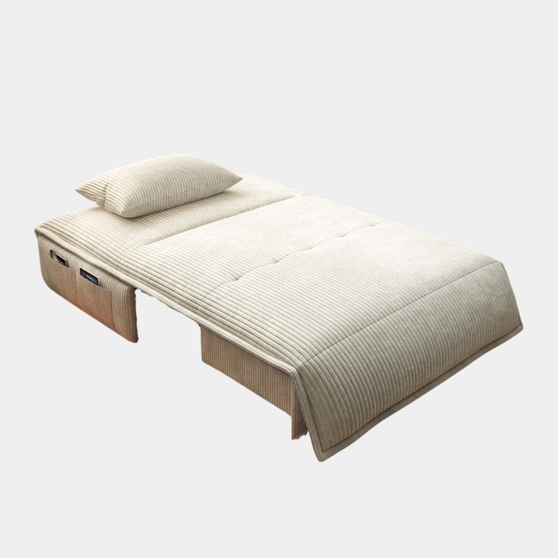 Chronos white fabric sofa bed