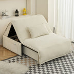 Chronos white fabric sofa bed