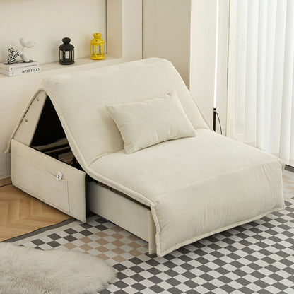 Chronos white fabric sofa bed