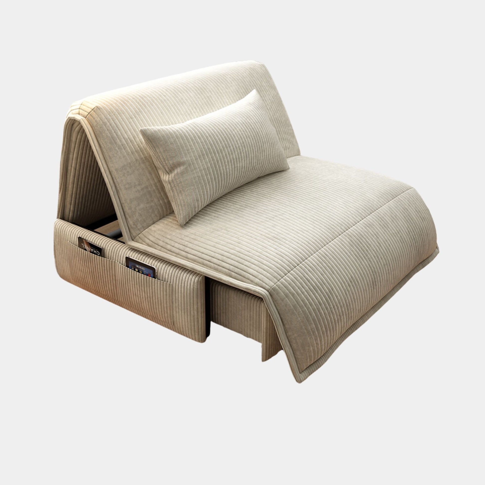 Chronos white fabric sofa bed