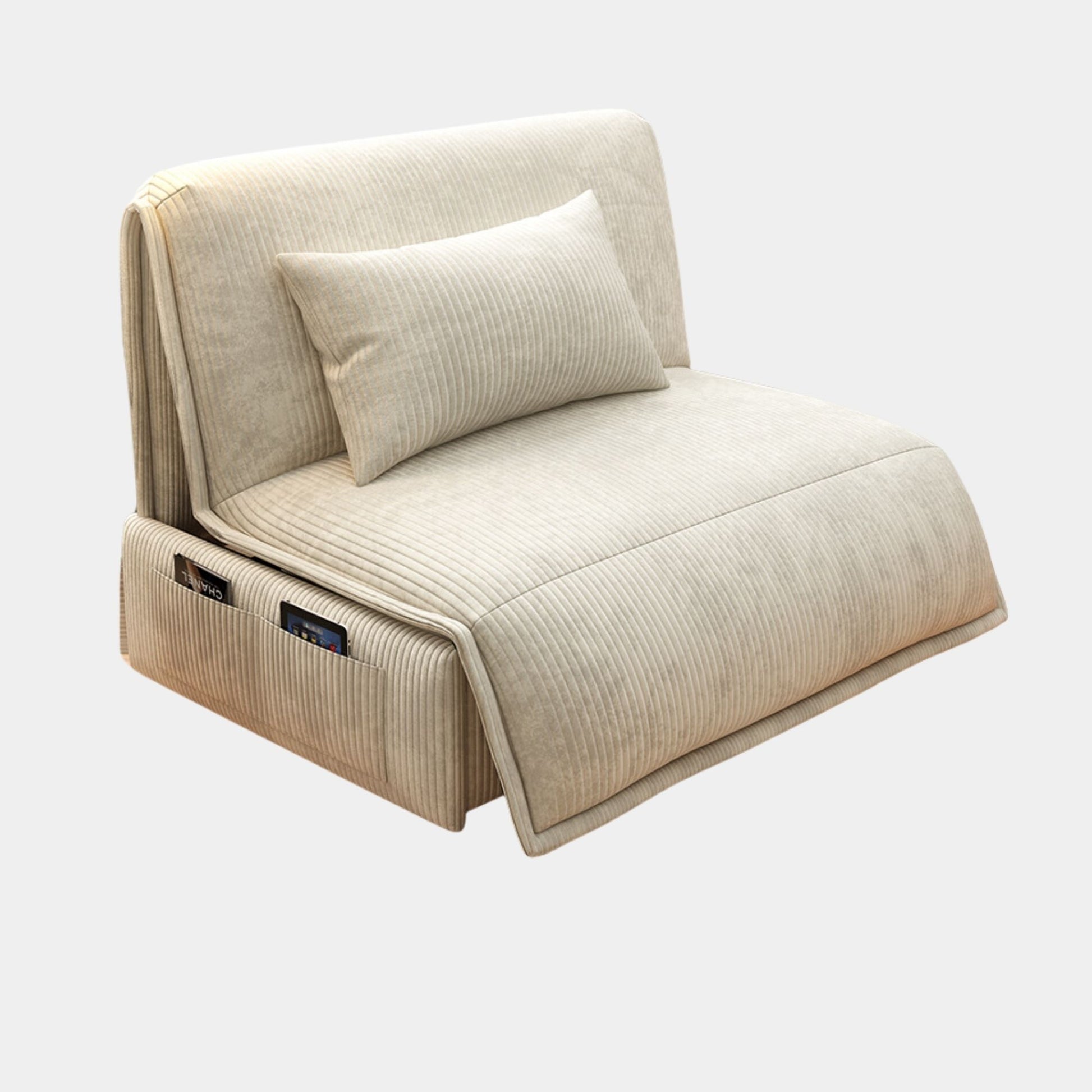 Chronos white fabric sofa bed