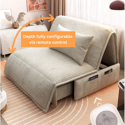 Chronos white fabric sofa bed