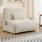Chronos white fabric sofa bed