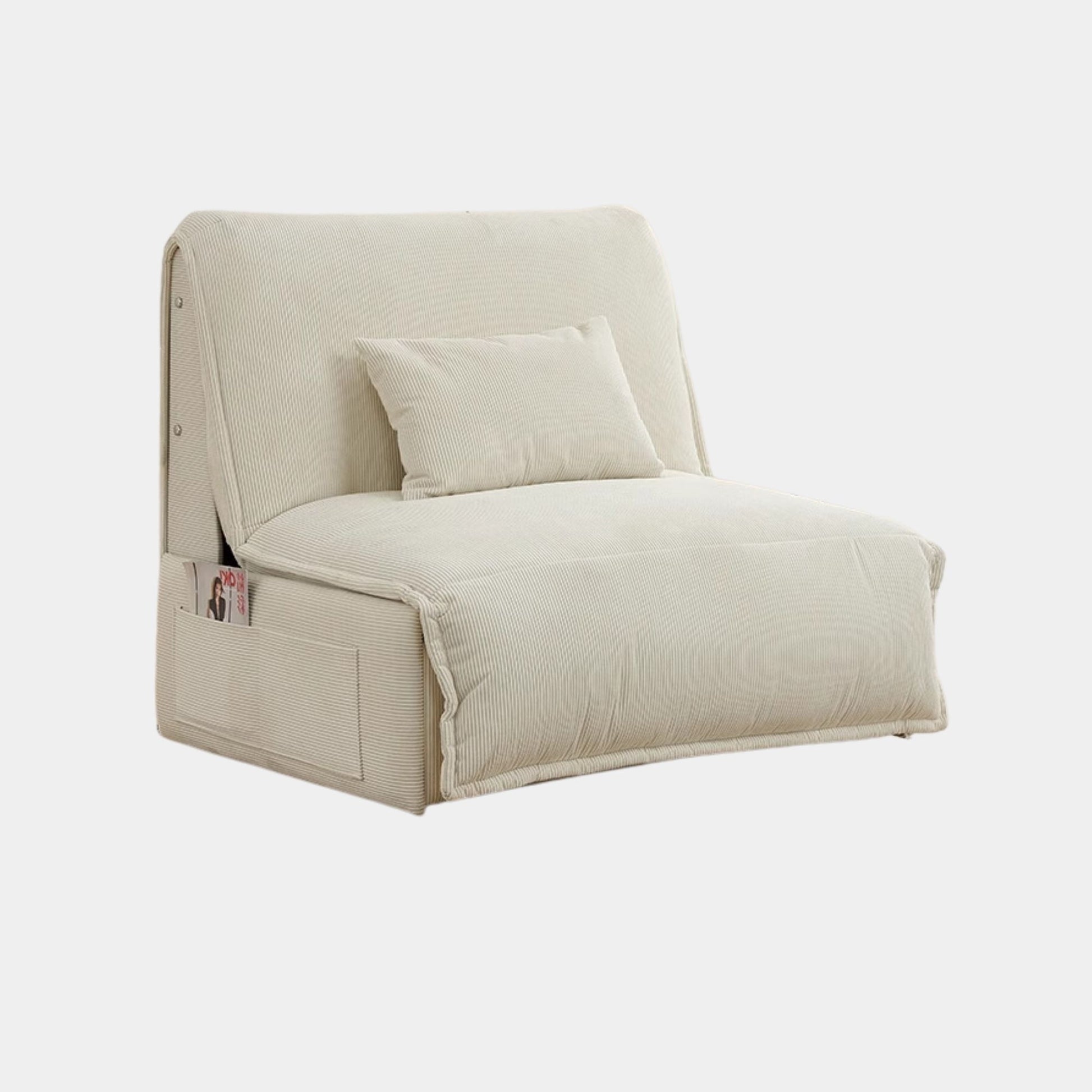 Chronos white fabric sofa bed