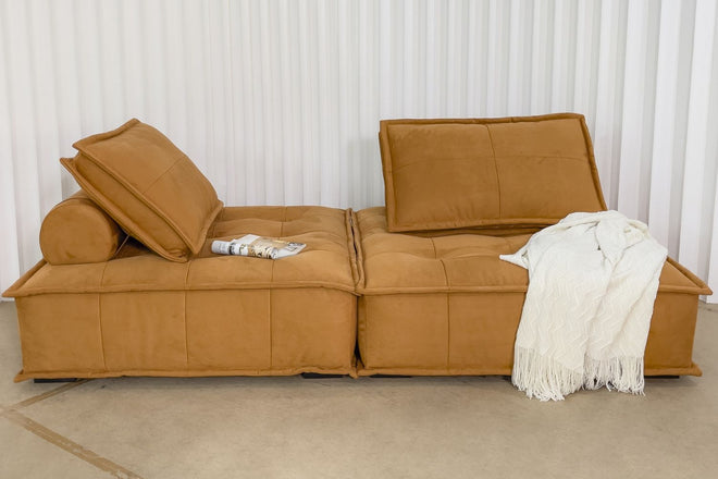 Chunk 105cm brown suede fabric Lounge Chair | Demo 4