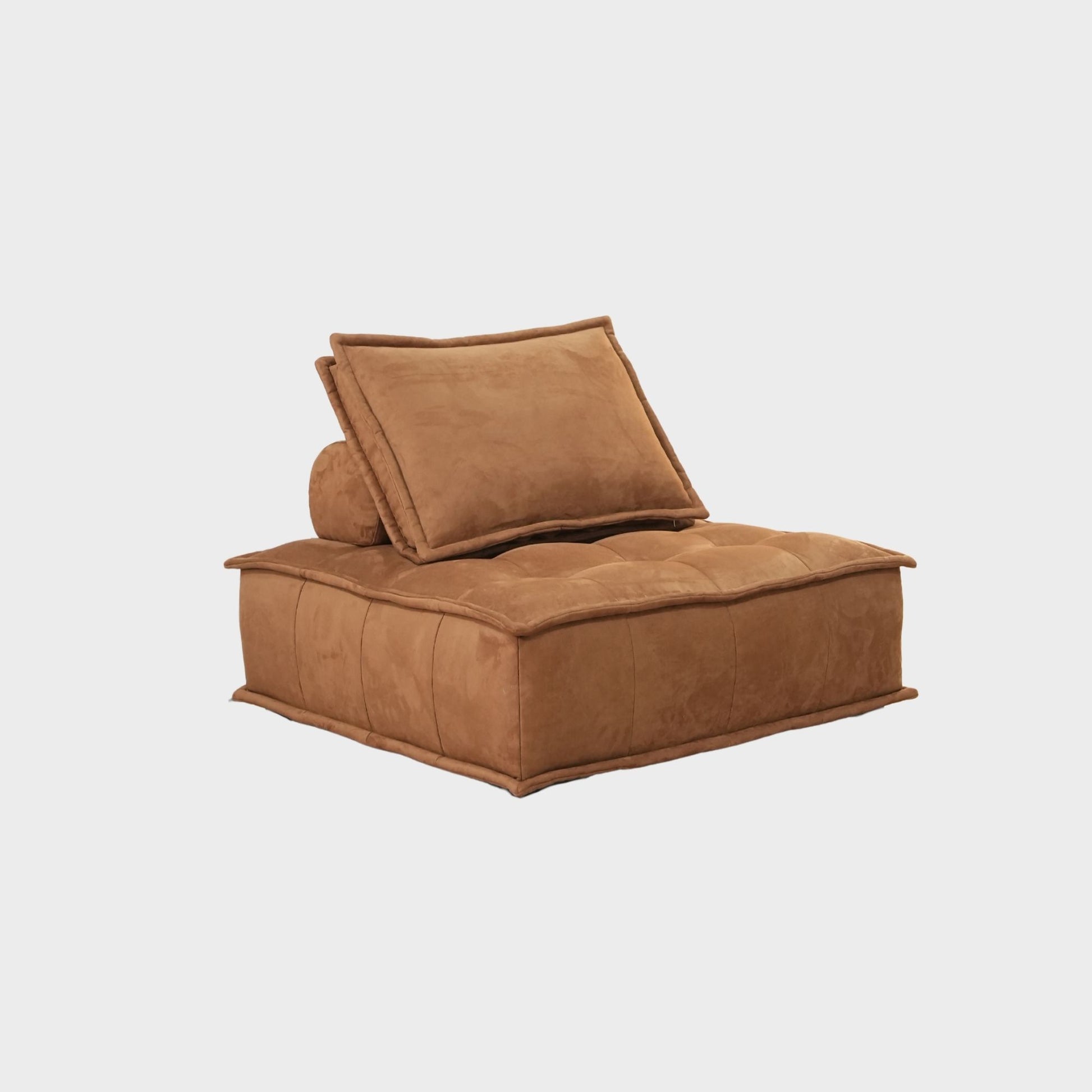 chunk fabric lounge chair brown
