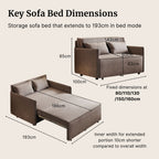 Chunk Fabric Sofa Bed