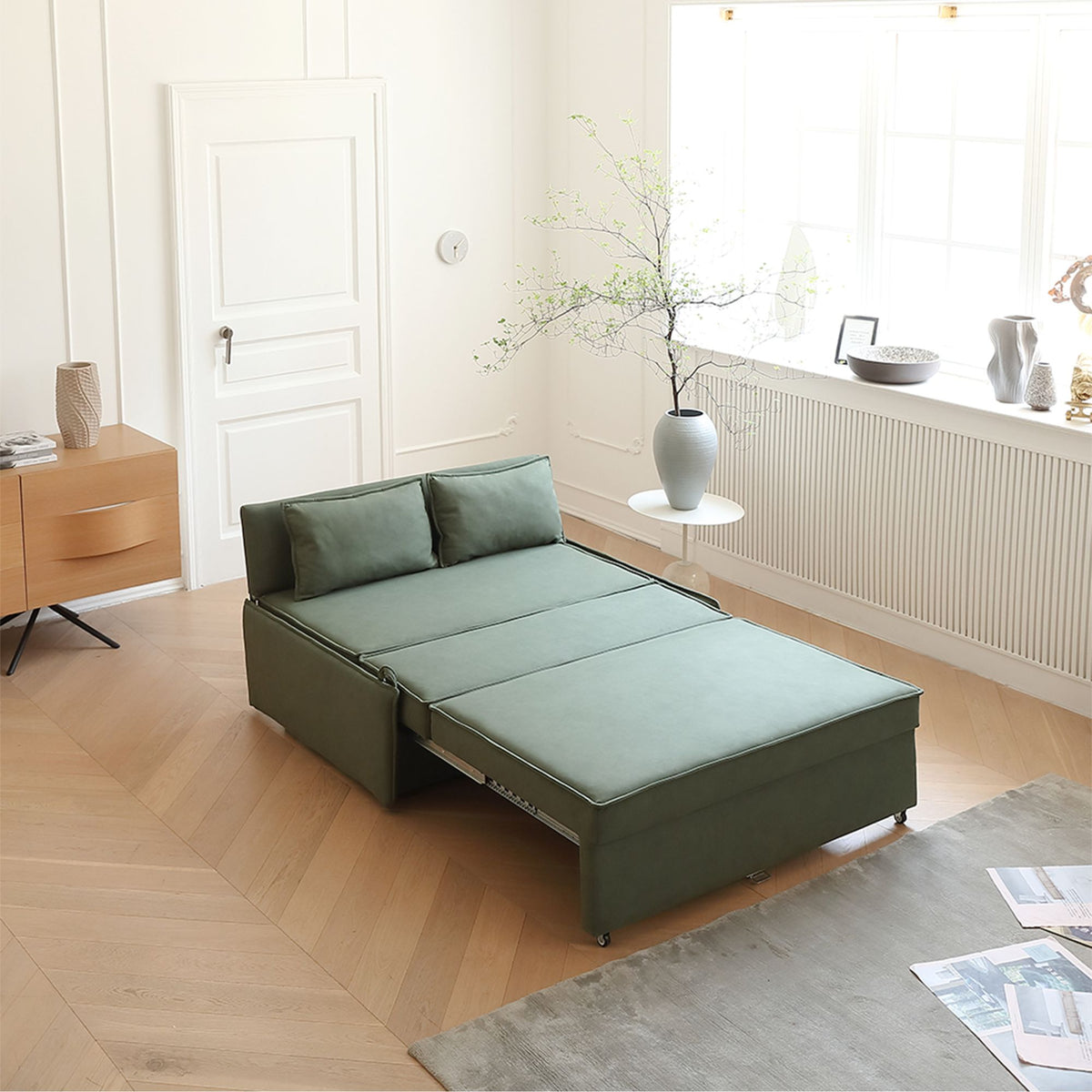 Chunk Armless Fabric Sofa Bed