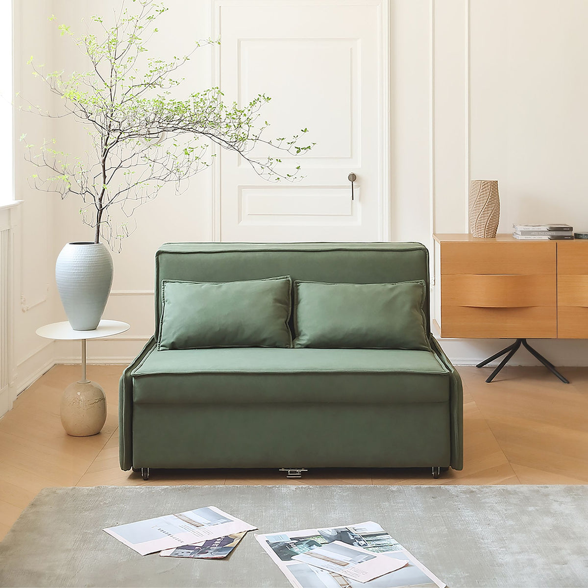 Chunk Armless Fabric Sofa Bed